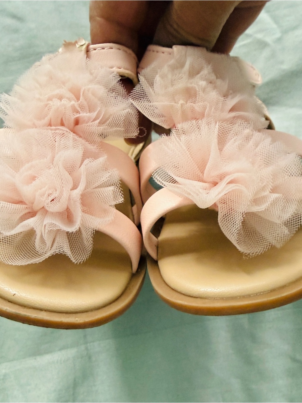 H&M Light Pink Tulle Flower Toddler Sandals